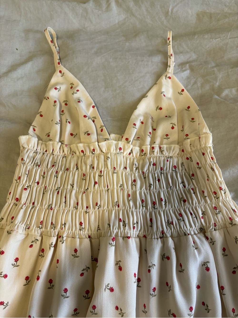 Princess Polly Cream Mini Dress with Red Floral Print - Picture 6 of 15